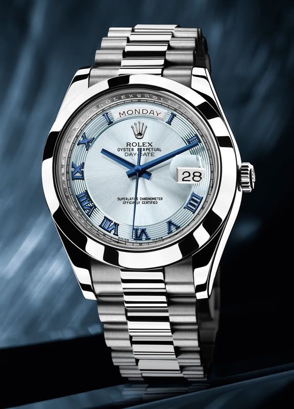 Blue face Rolex only comes in platinum. May be the most beautiful watch on the planet.