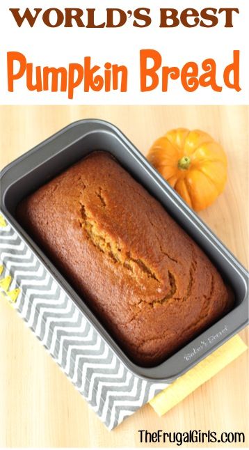 Worlds Best Pumpkin Bread Recipe! ~ from http://TheFrugalGirls.com ~ my family LOVES this easy recipe - it makes the most delicious, moist Pumpkin Bread... a perfect match for your Fall mornings or paired with a cup of Coffee! #recipes #thefrugalgirls #breakfast #recipes #brunch #recipe #food
