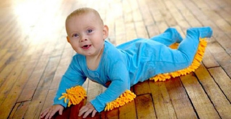 The floor-cleaning baby onesie