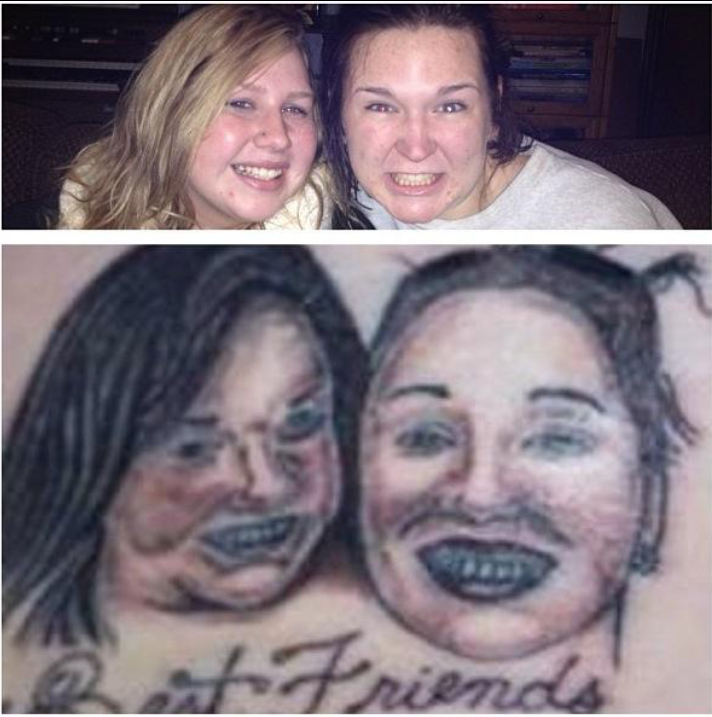 Here are some examples of what to avoid when getting a tattoo.  When life imitates art... or something in between but not of this world.