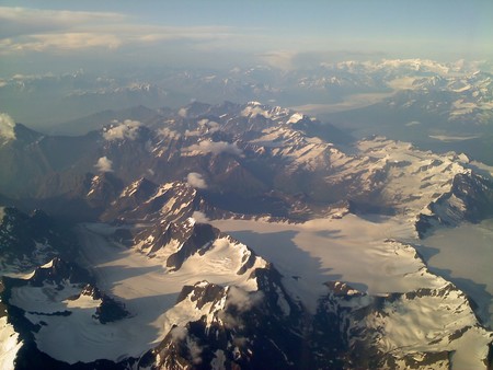 Flying over Anchorage, AK.